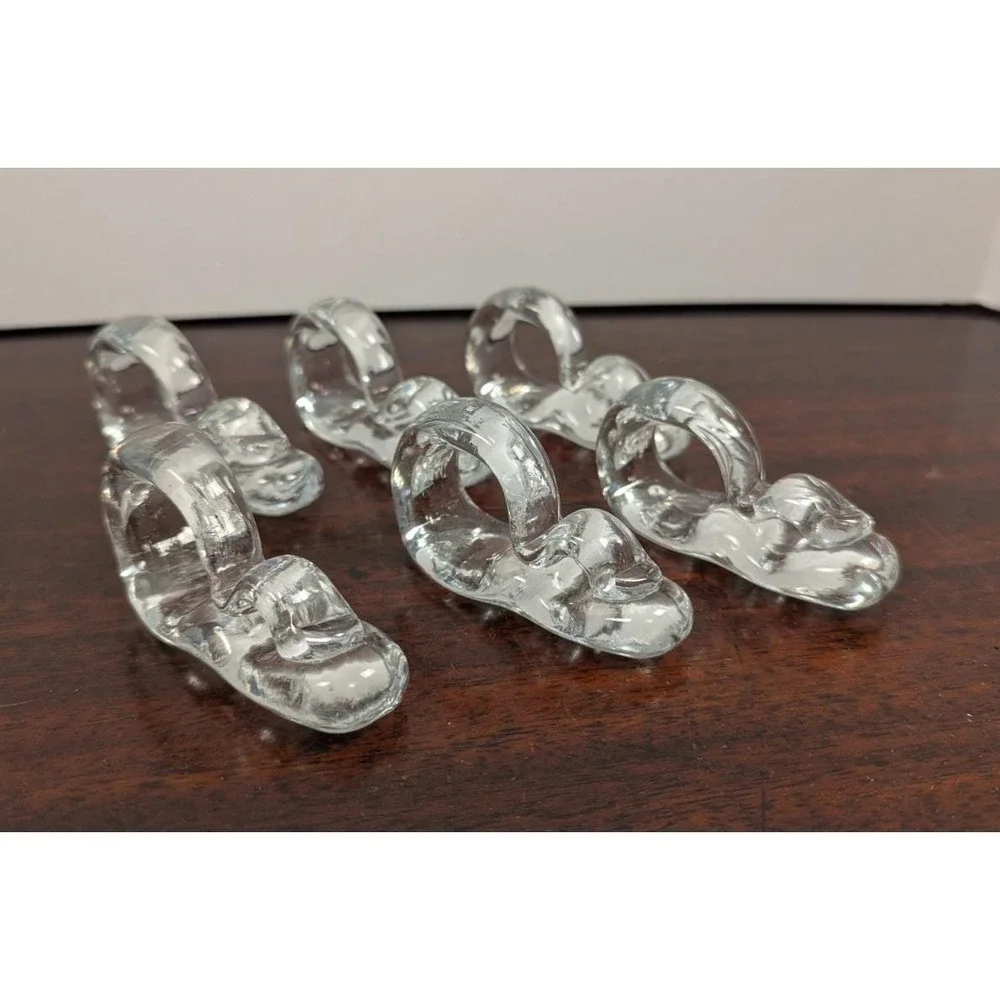 Vintage Glas von Marion Walona Crystal Napkin Rings Napkin Shoes Set of 6 Box